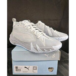 NEW Puma Scoot‎ 1 Grey Ice Junior Basketball Shoes Size 5.5 Silver Mist/Gray Fog